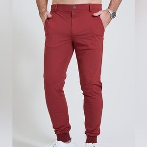 Men’s Redvanly Halliday Maroon Lightweight Stretch Pull On Golf Jogger Size L